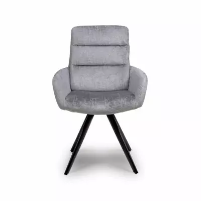 Otto Chenille Fabric Dining Chair - Silver